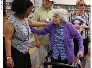 Retired librarian 94-year-old Lillian Taylor visits Flint River Regional Library